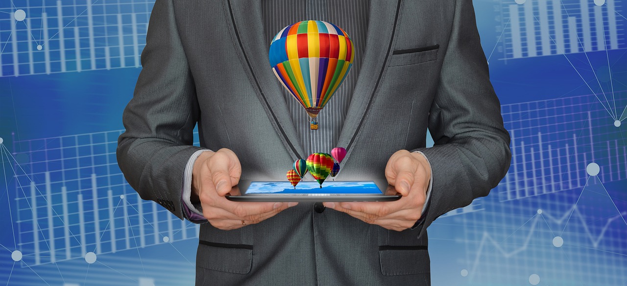 City skyline with campaign billboards